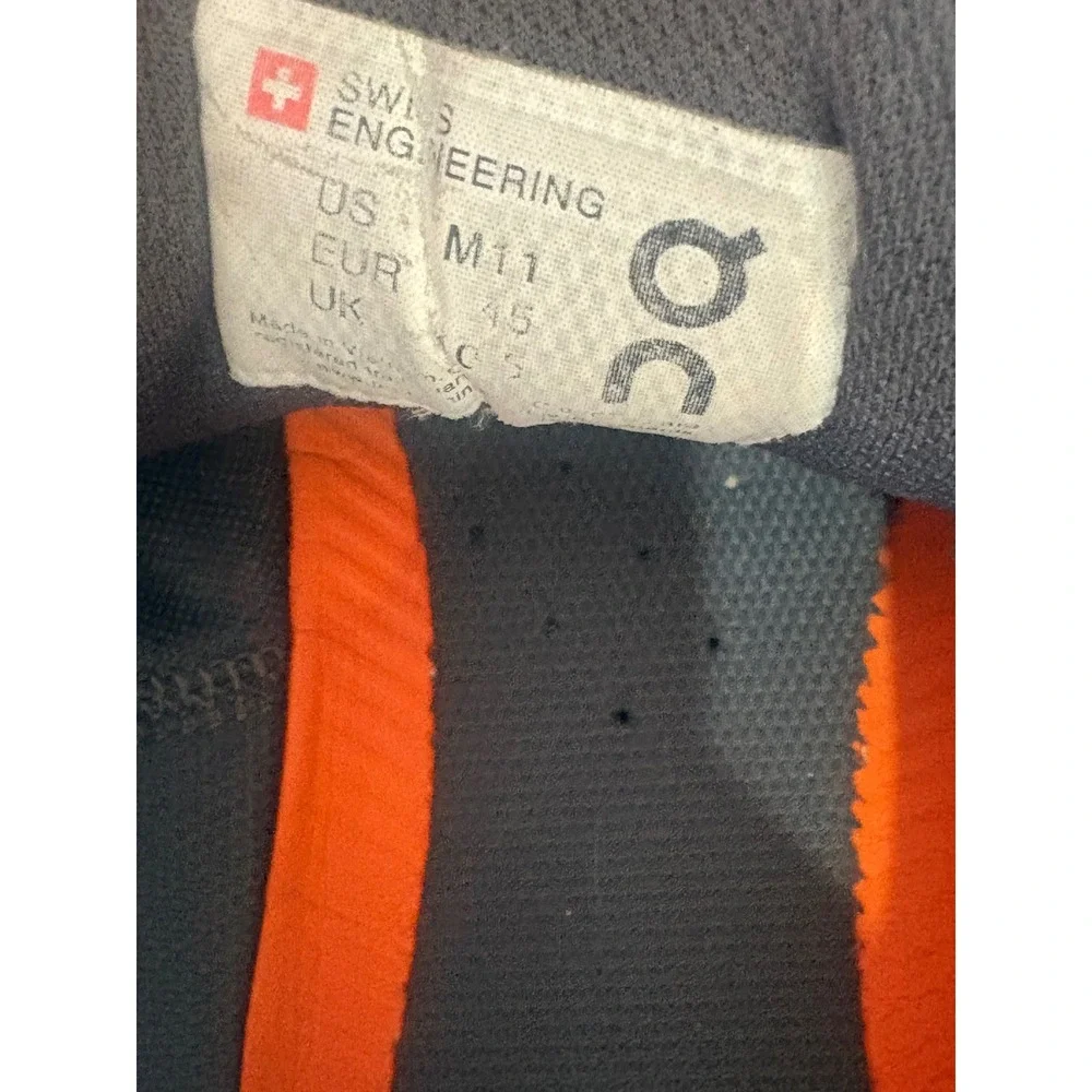 On Running Cloudflyer Mens Grey Orange Running Shoes Sneakers 11
